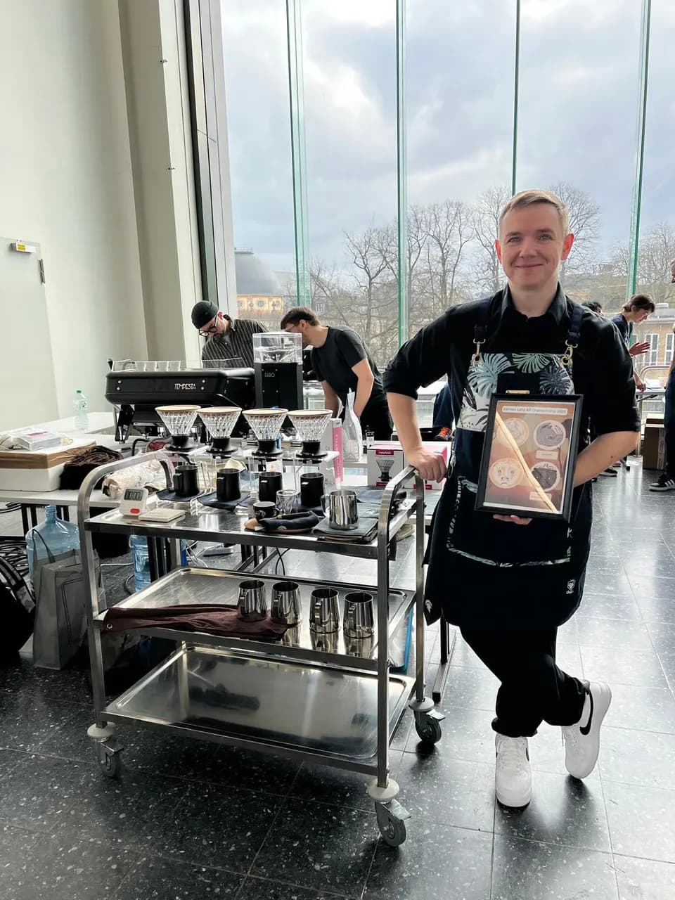 Kai Mößner mit vorbereiteter Station für den Arbeitstag